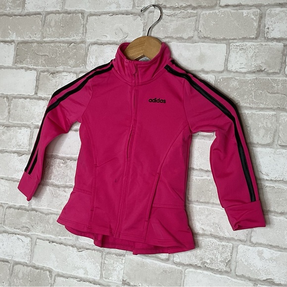 Adidas Kids Hot Pink & Black Track Jacket Size 3T - Picture 2 of 11